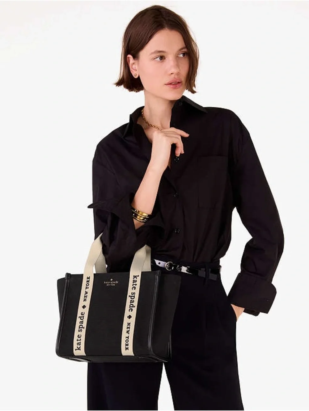 Kate Spade New York Kip Canvas Small Tote Crossbody Bag